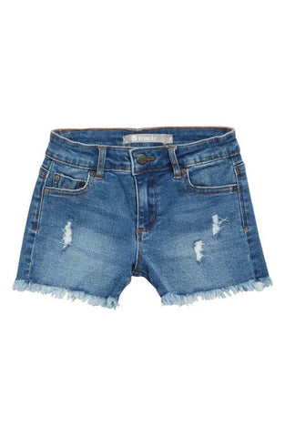 Tractr 5 Pocket Indigo Fray Shorts