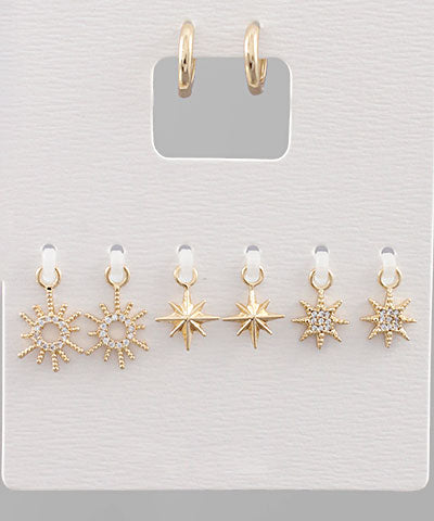 Star Charms Hoops Set