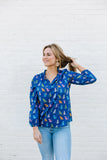 Navy Sarah Leopard Love Top