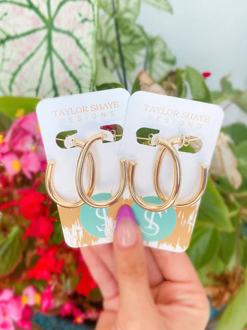 Marissa Gold Filled Oval Hoops