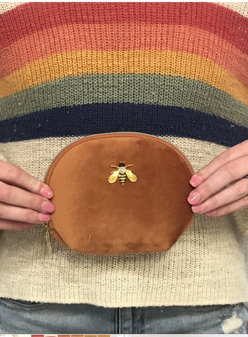 Rust Velvet Bag W/Bee