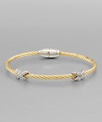 Criss Crossed Cable Bracelet Gold