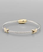 Silver/Gold Criss Cross Bracelet