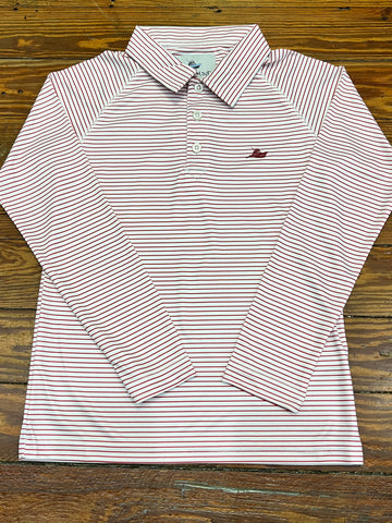 Red Stripe Performance Micro Fabric Polo