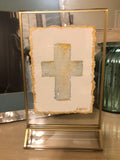 Gold Framed Hand Painted Cross