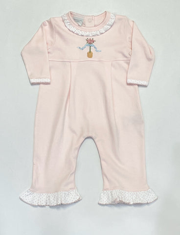 Pink Topiary Coverall w/Ruffles