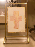 Gold Framed Hand Painted Cross