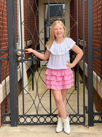 Baby Pink Tiered Skirt