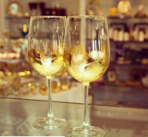 Gold Stemmed Wine Glass