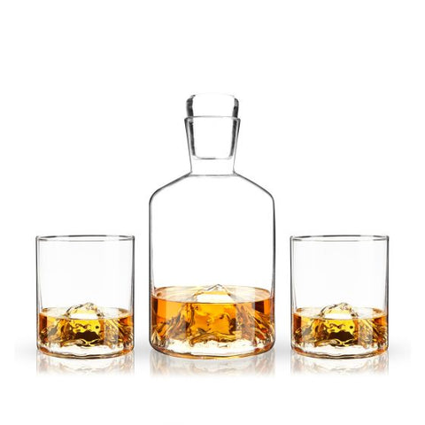 Mountain Decanter and tumblers