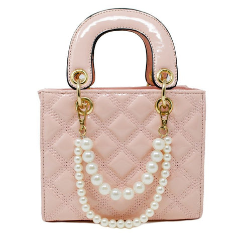 Jumbo Quilted  Pink Leather Bag
