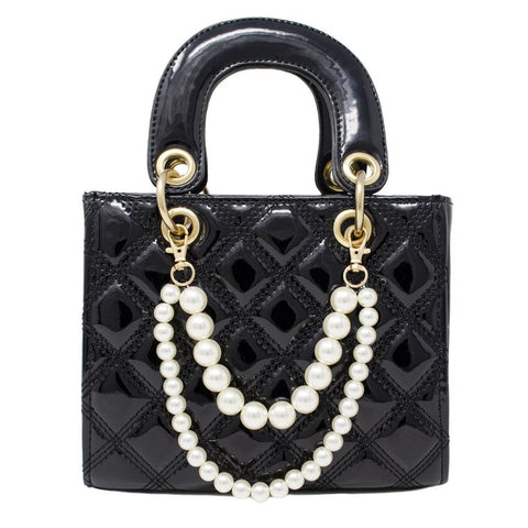 Jumbo Quilted Black Leather Bag
