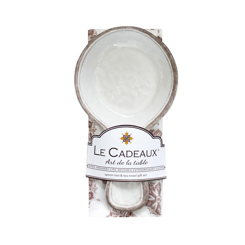 Le Cadeaux Spoon Rest With Matching Towel Gift Set