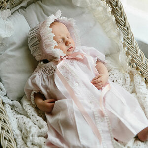 Pink/White Layette Dress Daygown