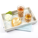 Mother Of Pearl Blue Rectangular Tray