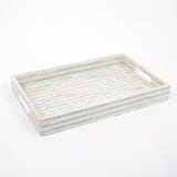 Mother Of Pearl Blue Rectangular Tray